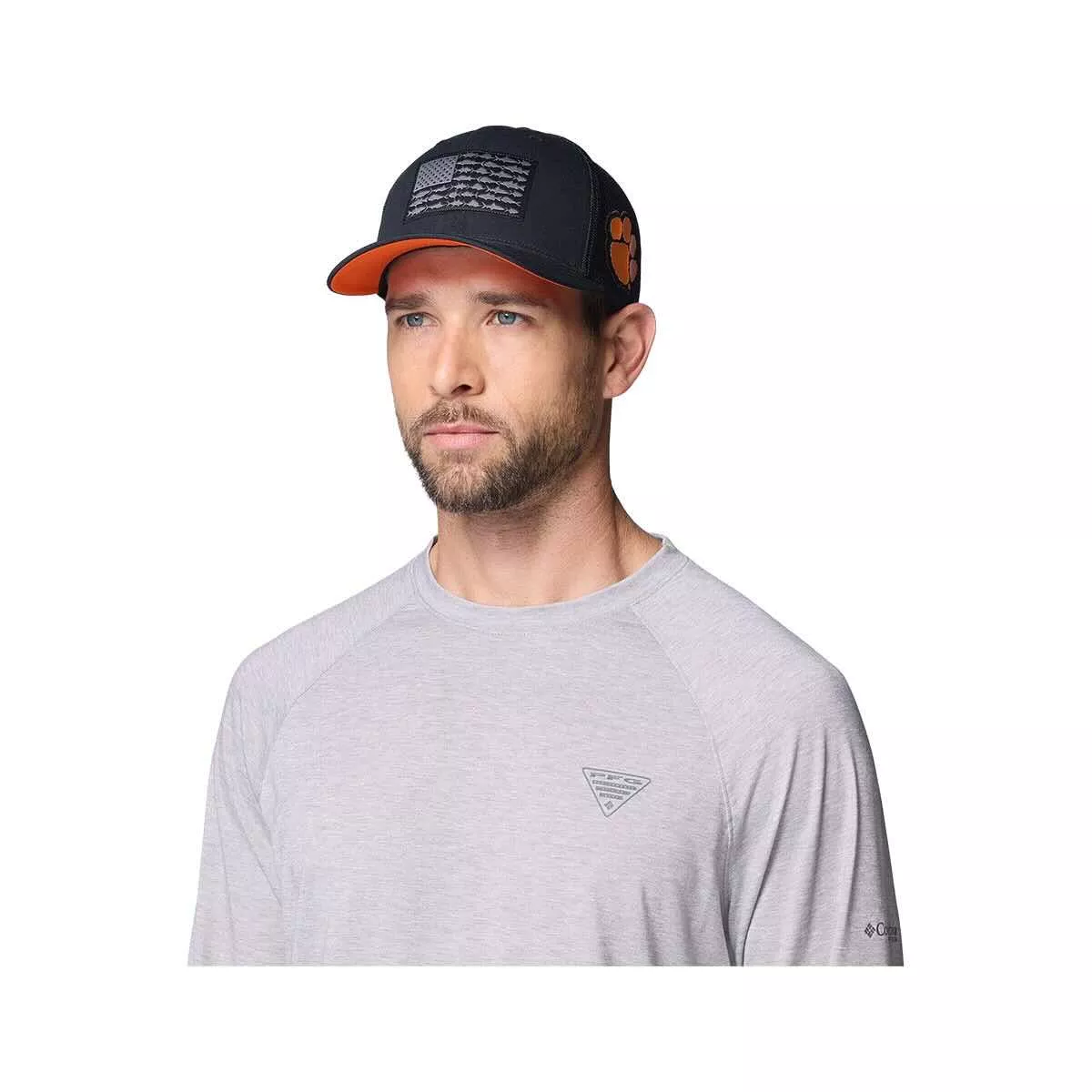Columbia Clemson PFG Mesh Fish Flag Ball Cap