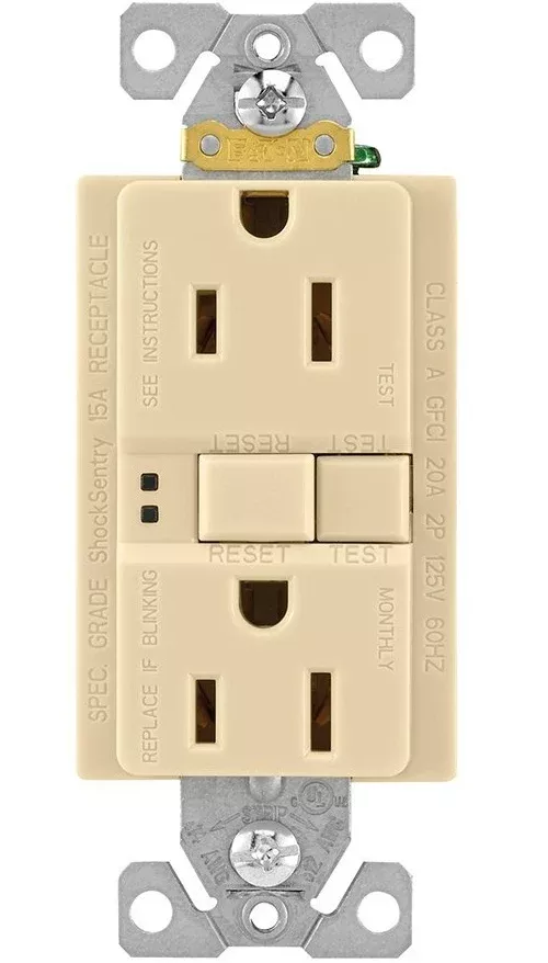 Cooper Wiring SGF15V-3 GFCI Self-Test Duplex Receptacle, 15 Amp, Ivory