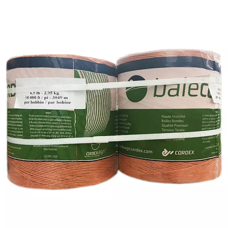 Cordex Balecord Polypropylene Baler Twine - 150 Lb. Knot Strength - 10,000' Each - 2 Per Box