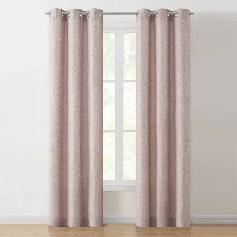 Corey Blush Light Filtering Grommet Curtain Panel, 84"