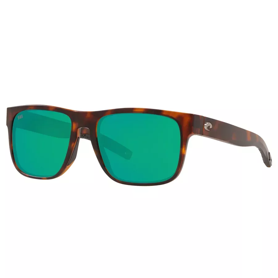 Costa Spearo Sunglasses - Matte Tortoise Frame - Green Mirror 580G