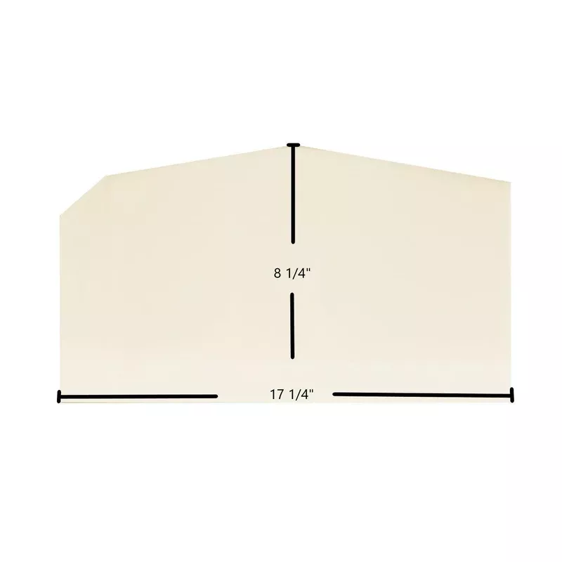 Country Flame R / SBF / SD-1 / C2 / O2 / R6 Archtop Ceramic Glass Panel 17 1/4″ x 8 1/4″ (Part #7P049CF)