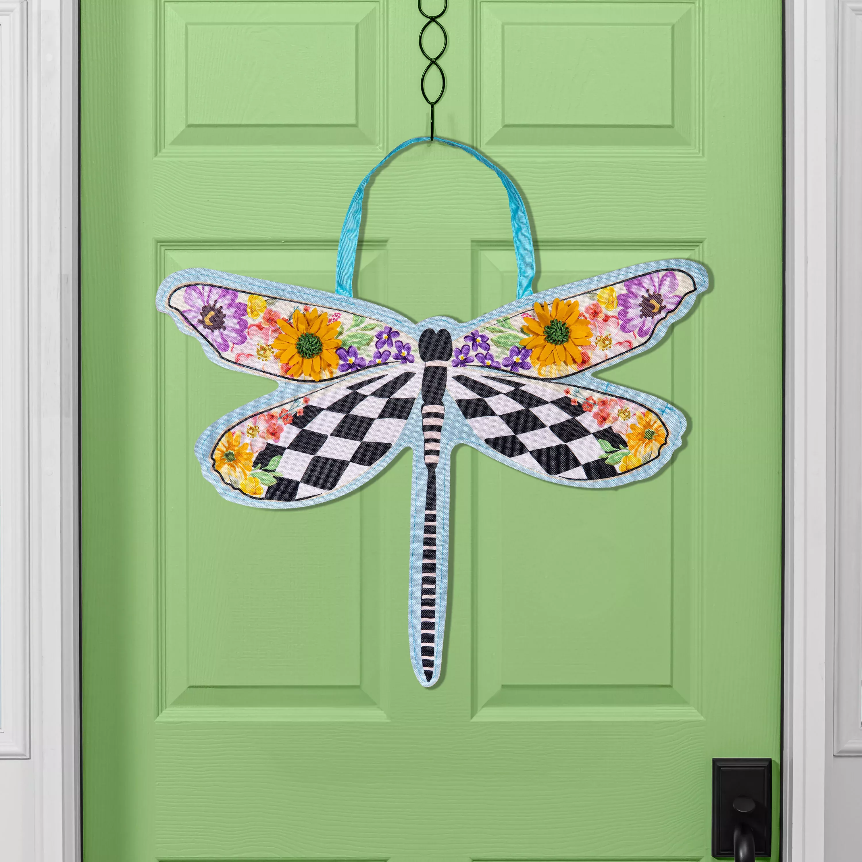 Courtly Check Dragonfly Shaped Door Decor