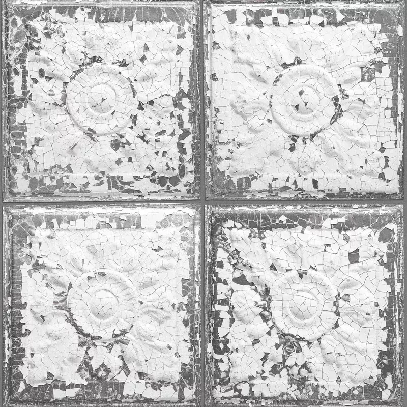 Cracked Tin Tile Wallpaper