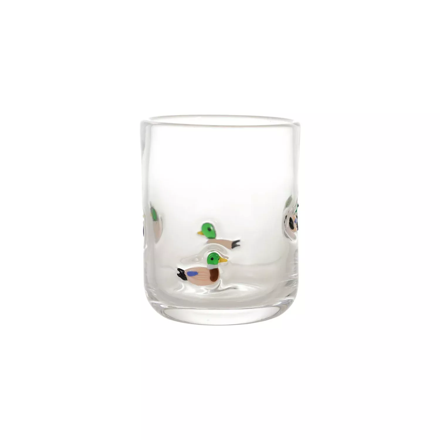 Creative Co-op - Drinking Glass with Embedded Mallard Ducks
