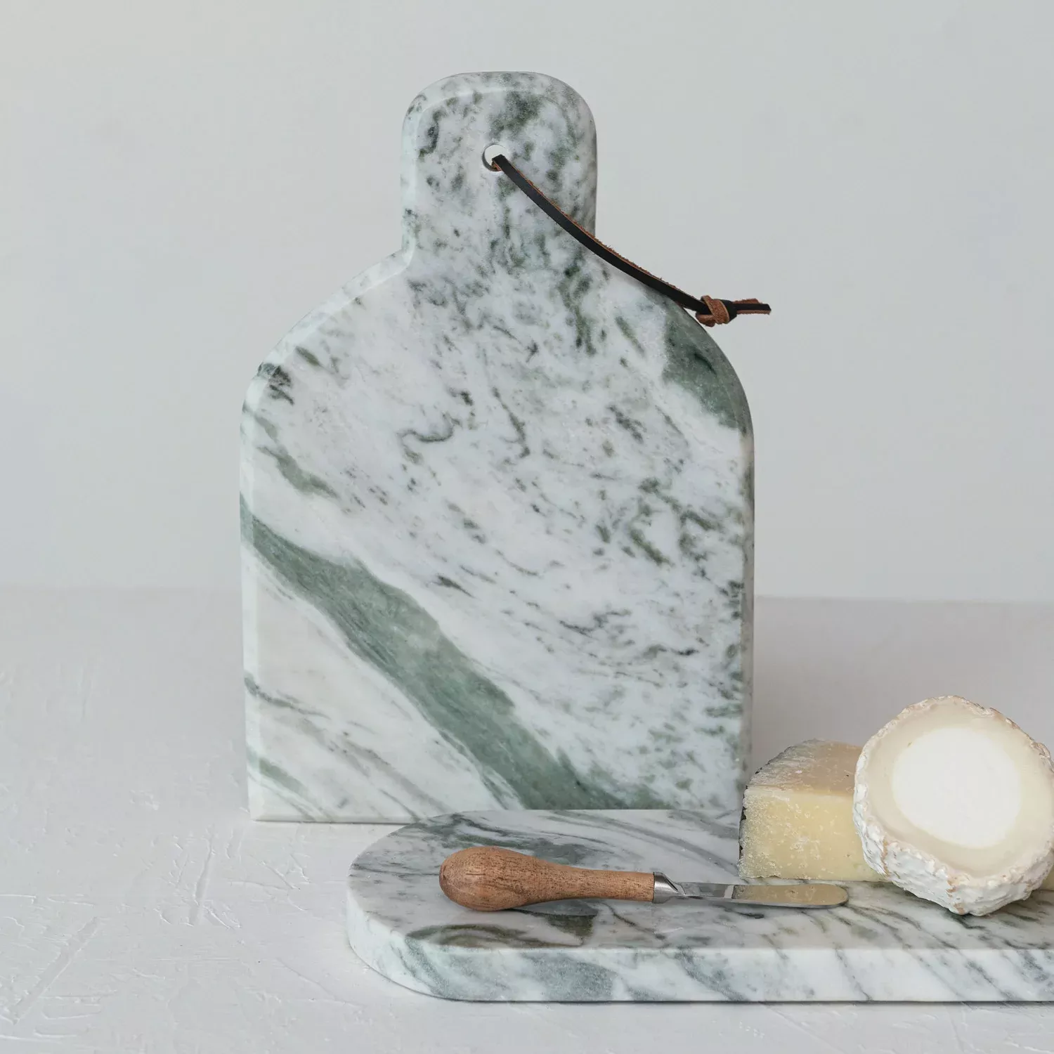 Creative Co-op - Marble Cheese Board with Knife