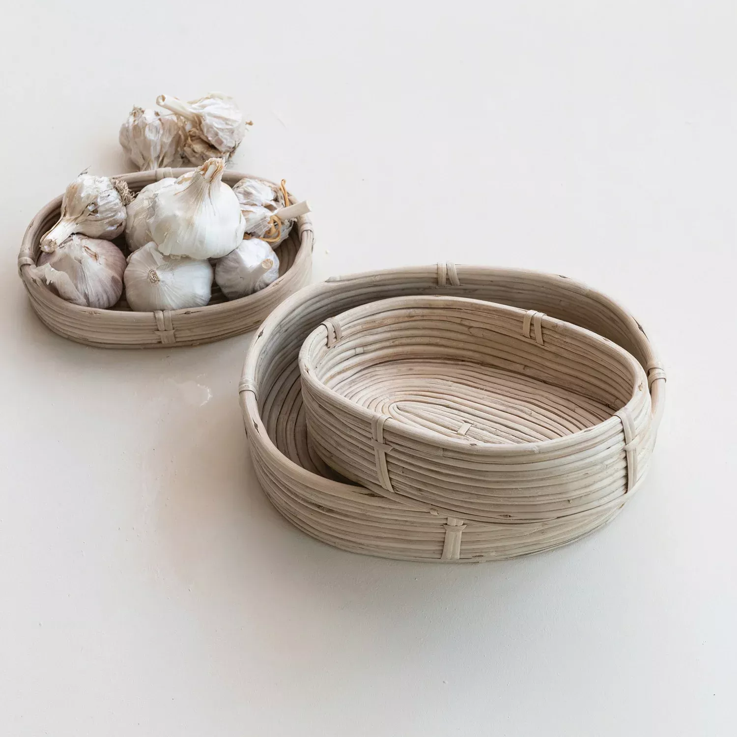 Creative Co-op - Oval Decorative Rattan Basket