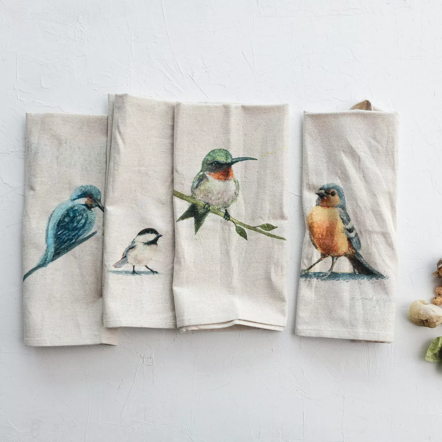 Creative Co-op - Printed Bird Tea Towel