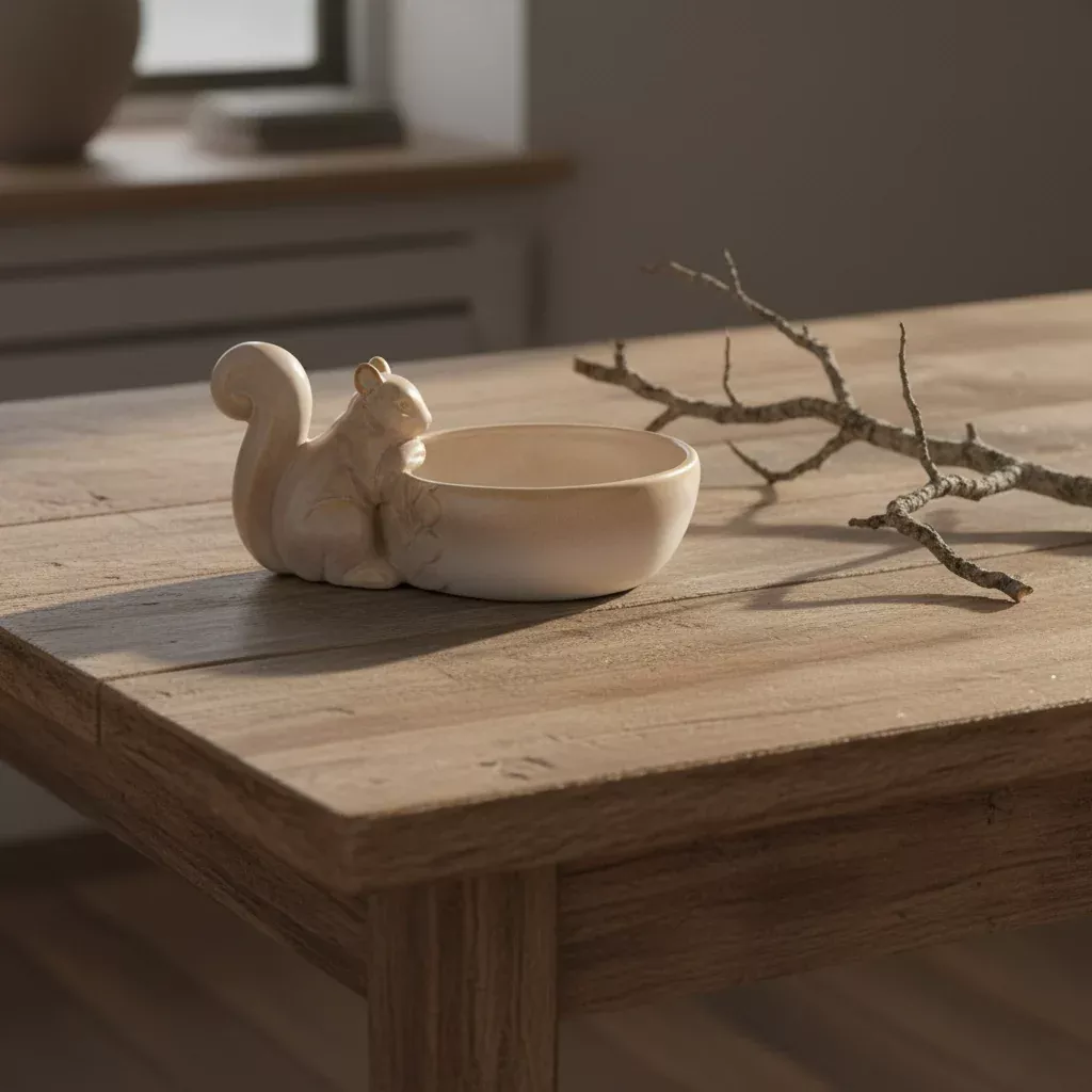 Creative Co-op - Stoneware Bowl with Squirrel