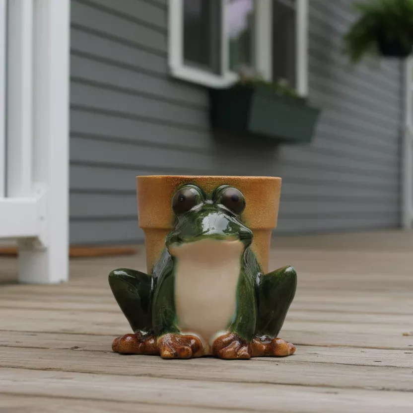 Creative Co-op - Stoneware Frog Planter