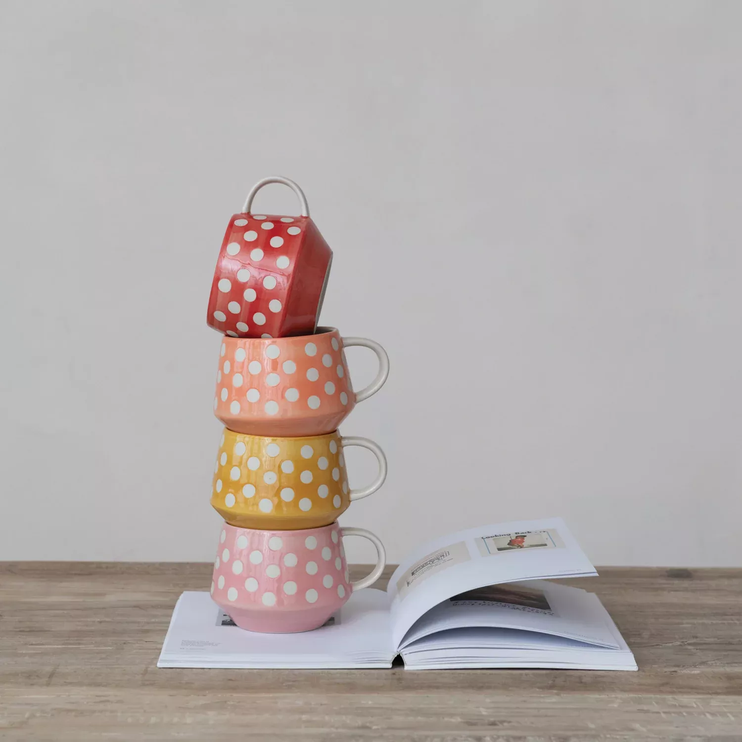 Creative Co-op - Stoneware Mug with Wax Relief Dots