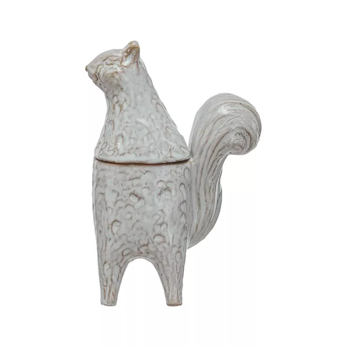 Creative Co-Op Stoneware Squirrel Shaped Jar
