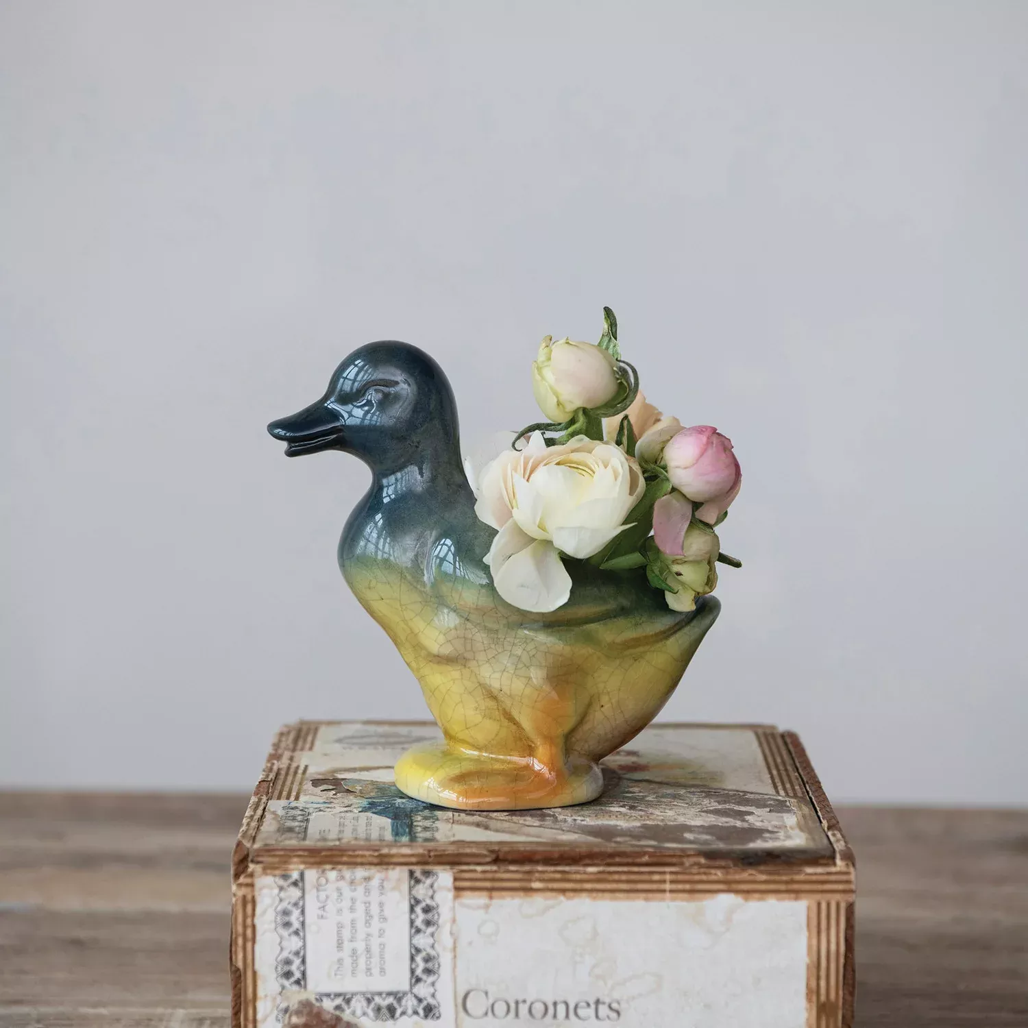 Creative Co-op - Vintage Reproduction Duck Shaped Vase