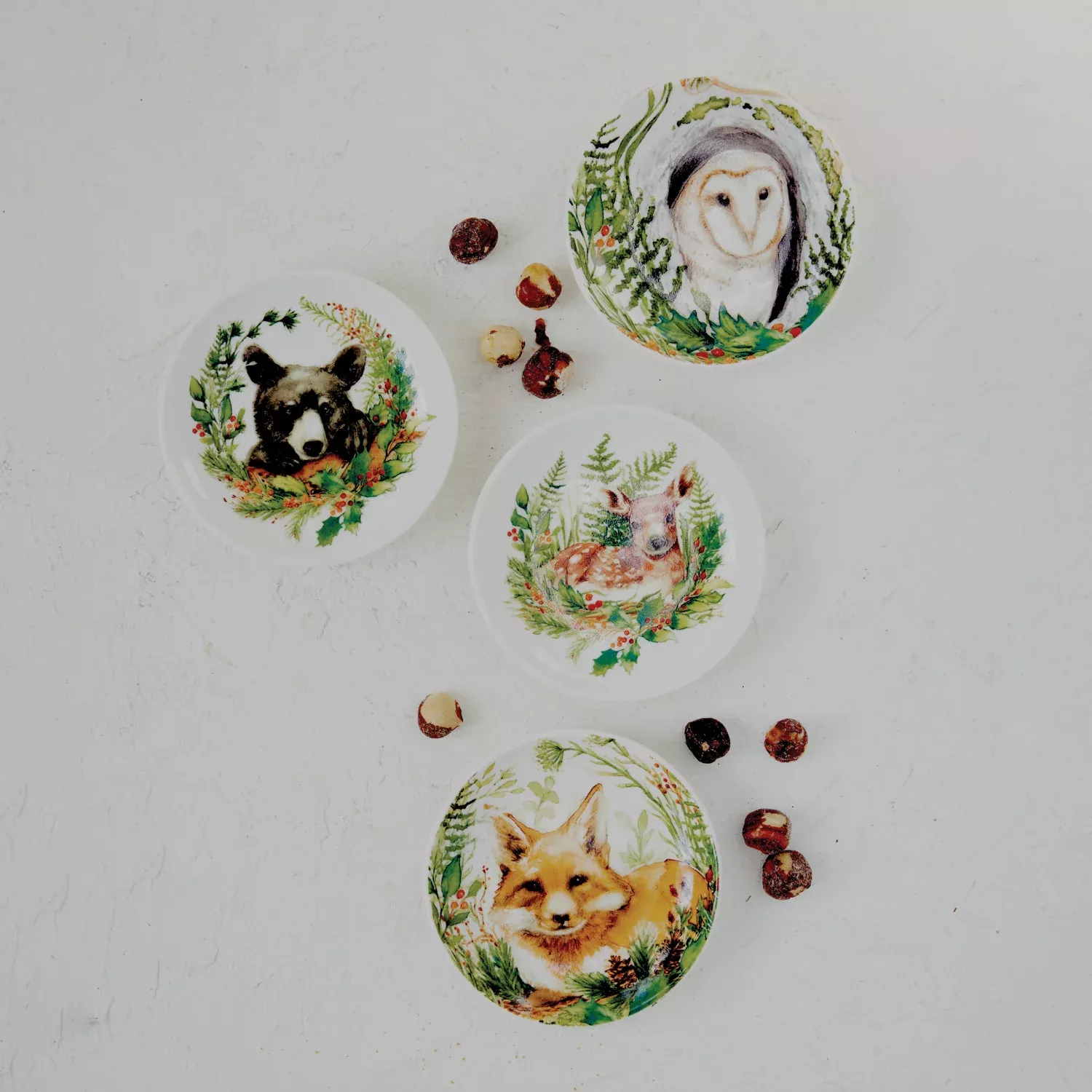 Creative Co-op - Winter Woodland Animal Small Plate