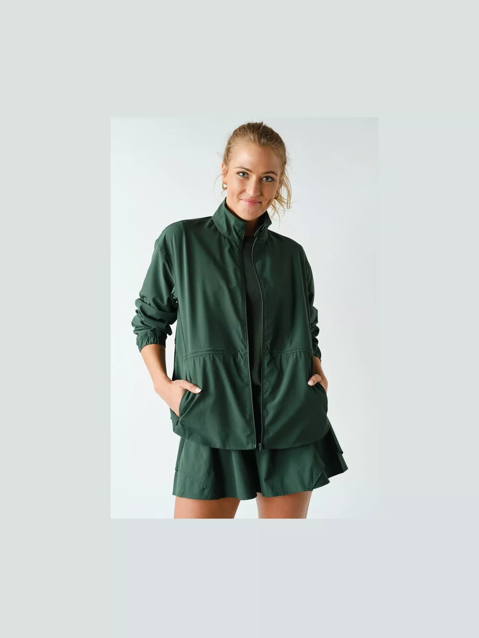 Curve Cinch Peplum Jacket - Sycamore
