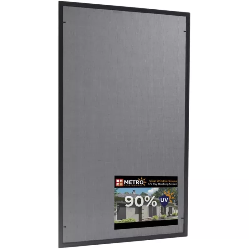 Custom Solar Screens for Windows Exterior 90% Shade – Pre-Framed Solar Window Screen Mesh – Home Improvement for Reduced Glare & Heat – UV Blocker Fabric – Fully-Assembled & Ready to Install