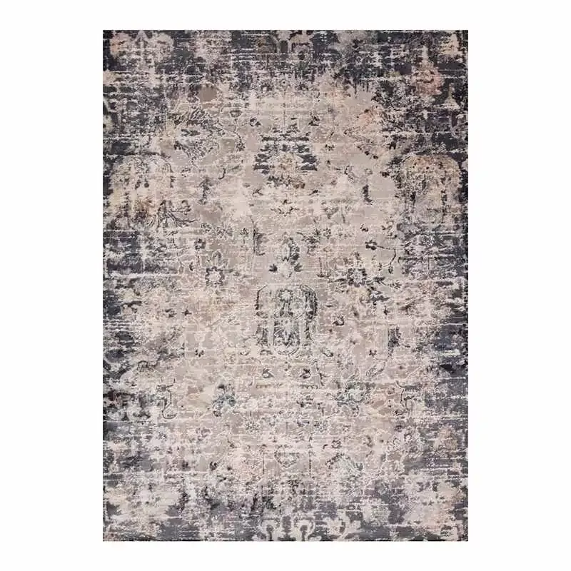(D492) Muneer Blue & Beige Area Rug, 8x10