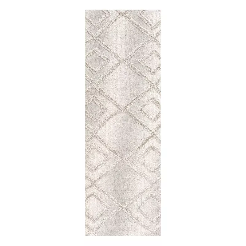 (D560) Brantley Grey Diamond Design Runner, 2x7