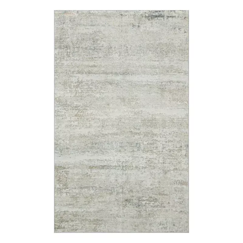 (D575) Freya Grey Modern Washable Accent Rug, 3x5
