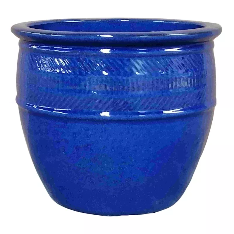 Dana Blue Ceramic Outdoor Planter, Large