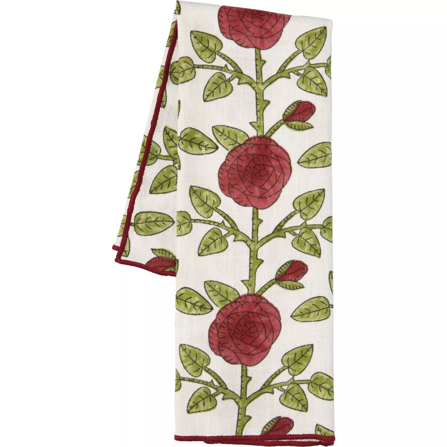 Danica - Rose Briar Block Print Dishtowel