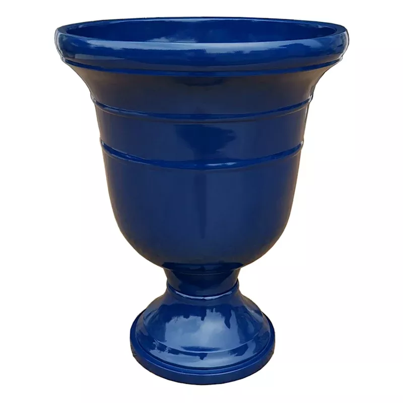 Dark Blue Florian Urn Outdoor Planter, Medium