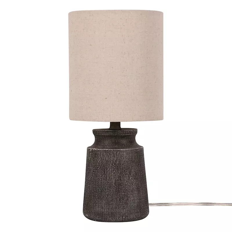 Dark Brown Mini Table Lamp with Shade, 12"