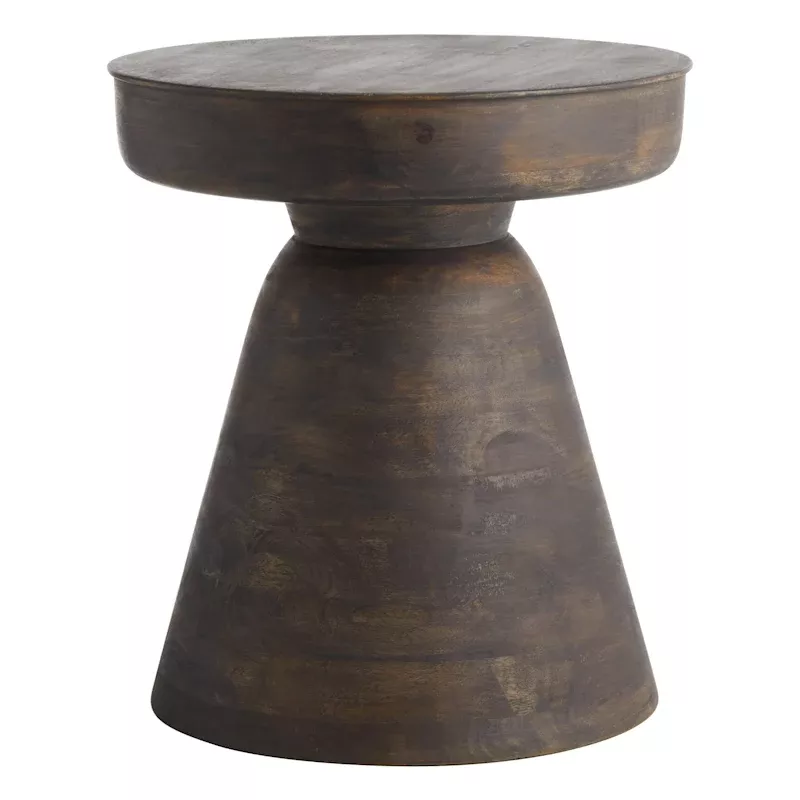 Dark Brown Wood Accent Table, 16x18