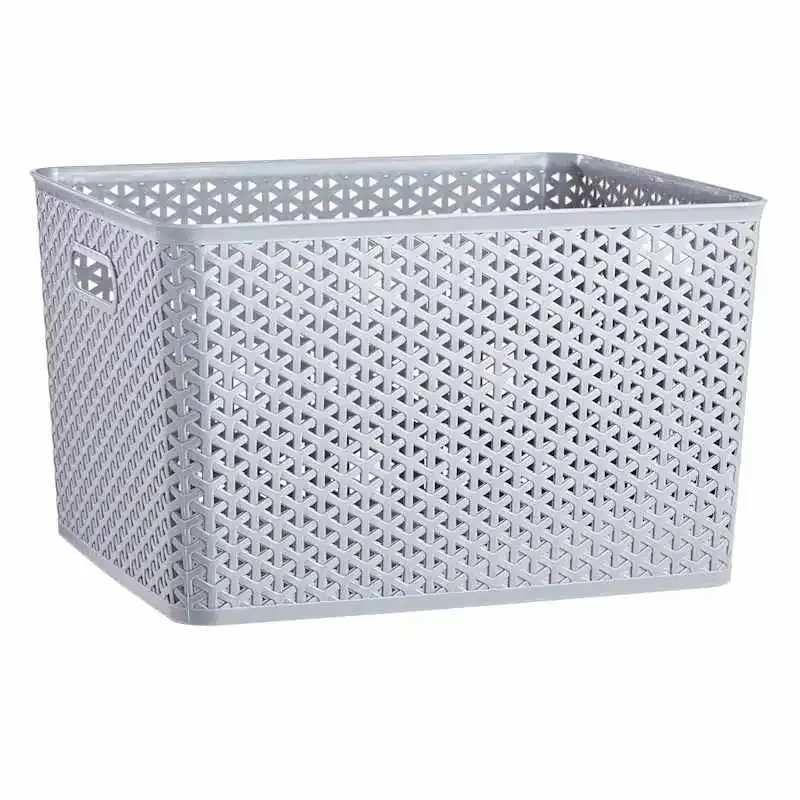 Dark Grey Y-Weave Storage Basket, Extra Large