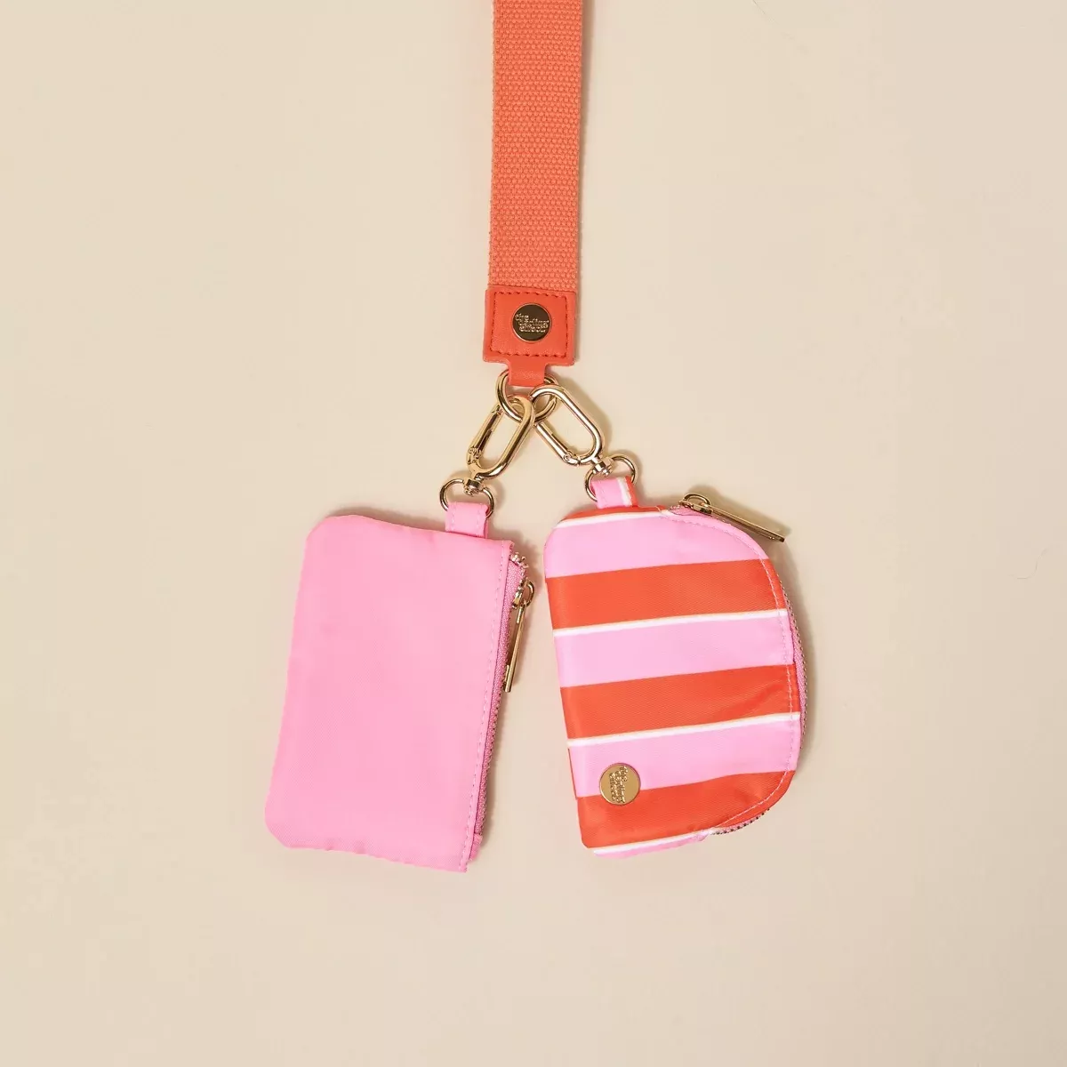 The Darling Effect - Dynamic Duo Pouch Wristlet, Sicily Stripes Pink
