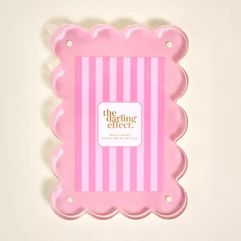 The Darling Effect - Rectangle Scalloped Acrylic Picture Frame, Blush