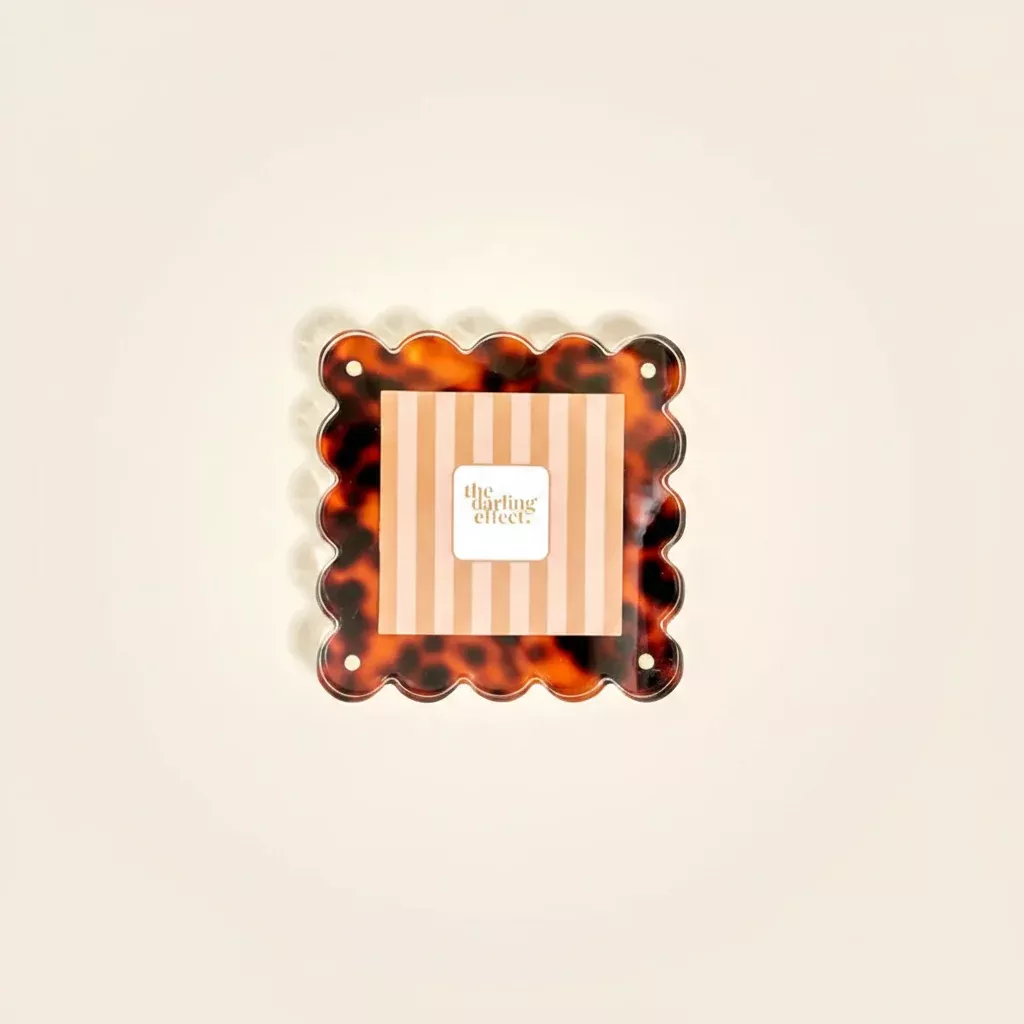 The Darling Effect - Small Scalloped Acrylic Picture Frame, Tortoise