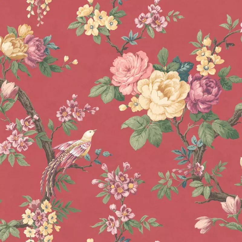 Dawn Chorus Rouge Red Wallpaper