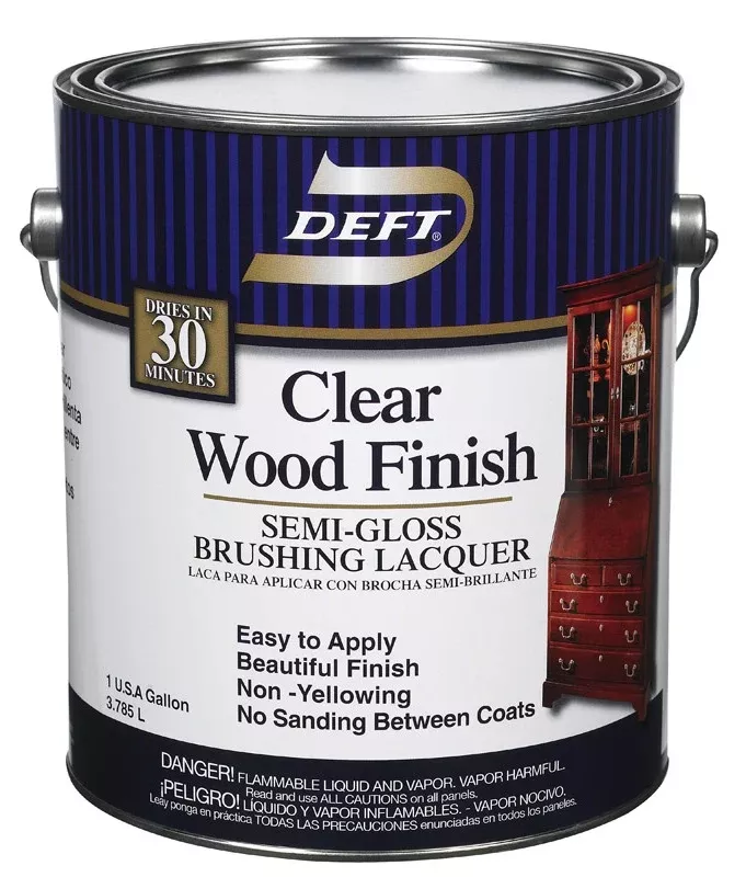 Deft 011-01 Interior Clear Wood Finish Gloss Brushing Lacquer, 1 Gallon