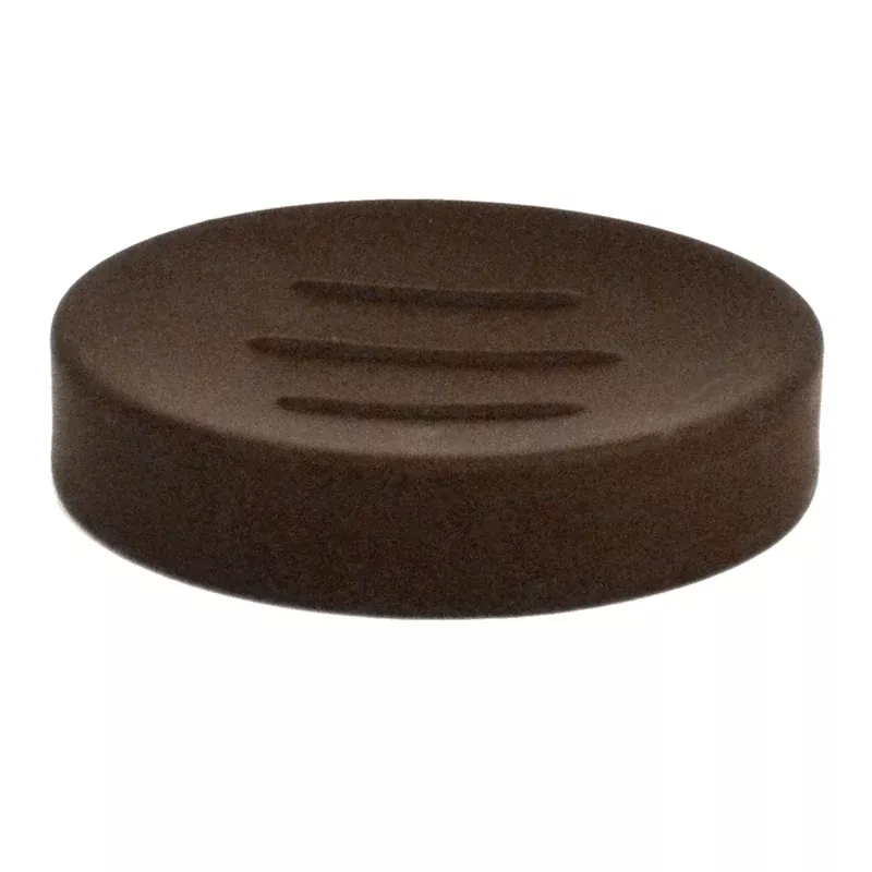 Denn Black Soft Touch Soap Dish, 4.8"