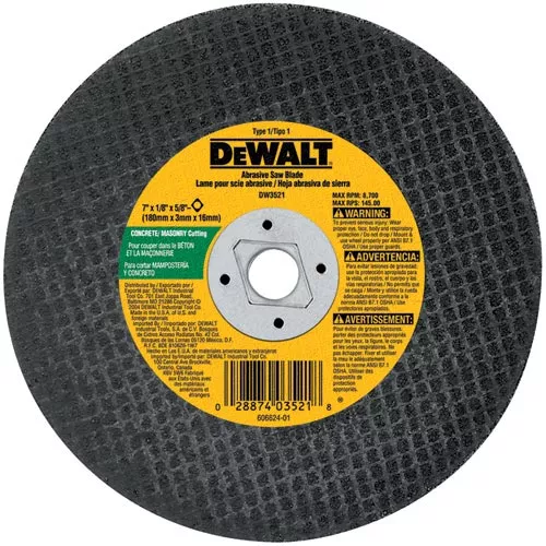 DeWalt DW3521 High Performance Masonry Cutting Abrasive Saw Blade 7"