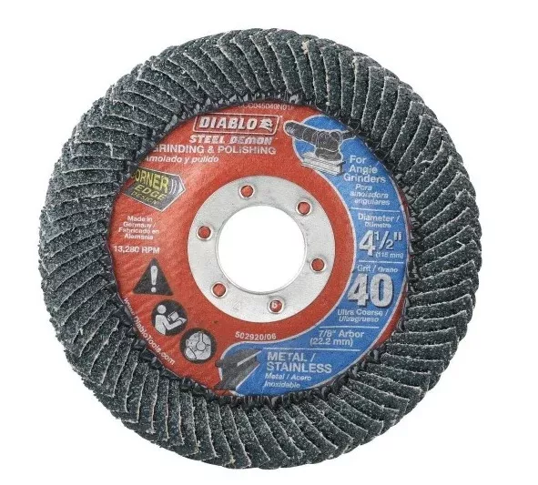 Diablo DCC045040N01F 4-1/2" Steel Demon Corner-Edge Flap Disc, 40 Grit