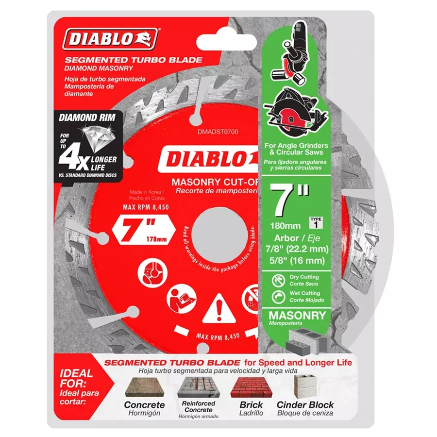Diablo Diamond Segmented Cut-Off Discs for Masonry - 7" - 1 pk