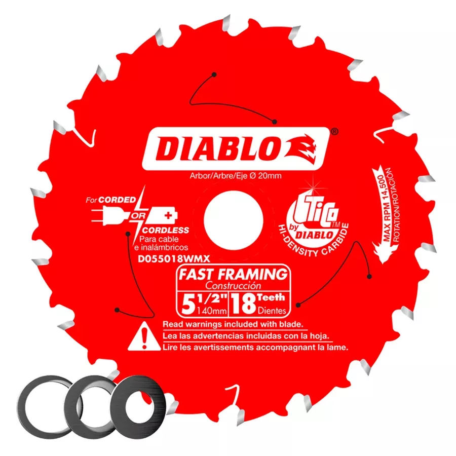 Diablo Fast Framing Circular Saw Blade - 5-1/2" x 18 Tooth