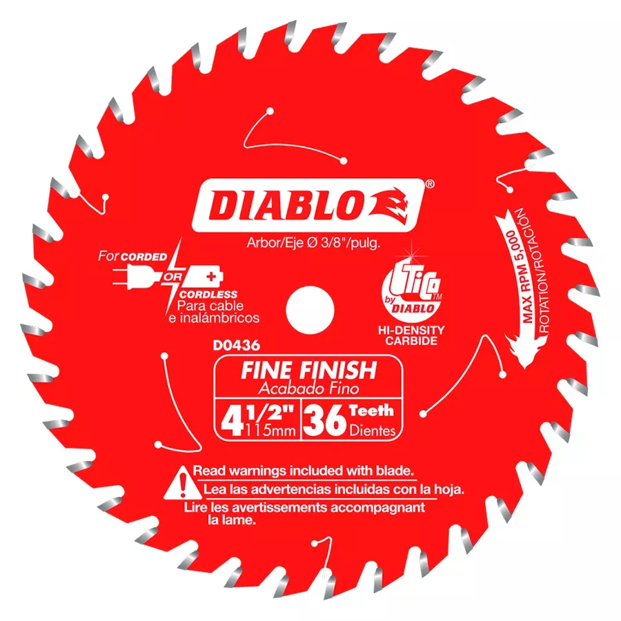 Diablo Fine Finish Circular Saw Blade - 4-1/2" x 36 Tooth