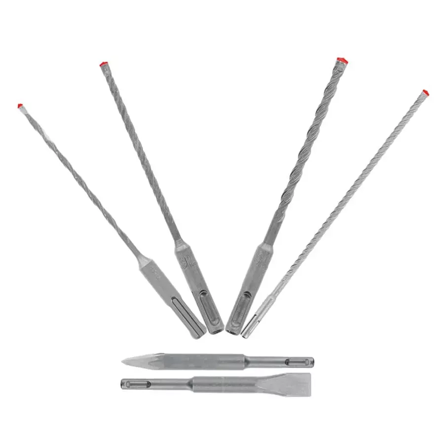 Diablo4-Cutter Full Carbide HeadHammer Drill Bit & Chisel Set - 6 pk