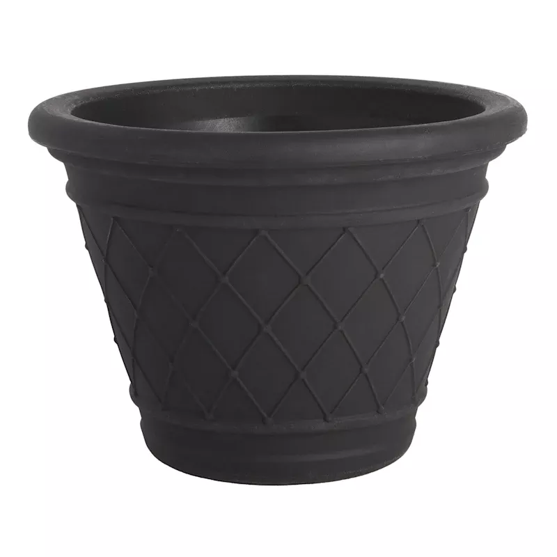 Diamante Black Outdoor Planter, Large
