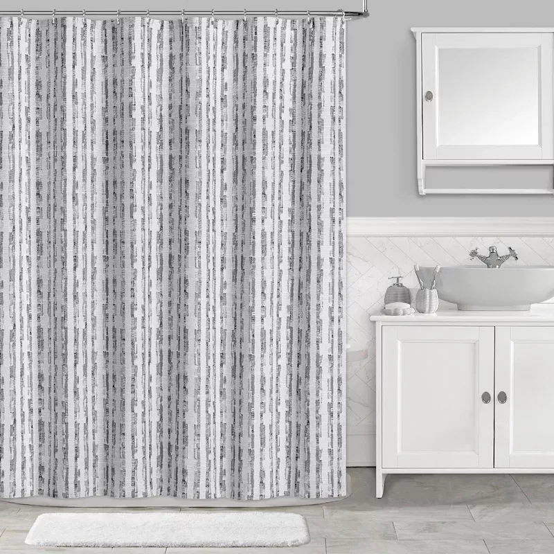 Distressed Stripe Shower Curtain, 70x72