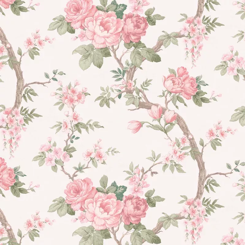 Ditsy Floral Rose Pink Wallpaper