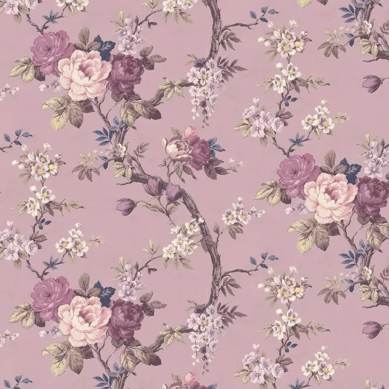 Ditsy Floral Smokey Heather Wallpaper