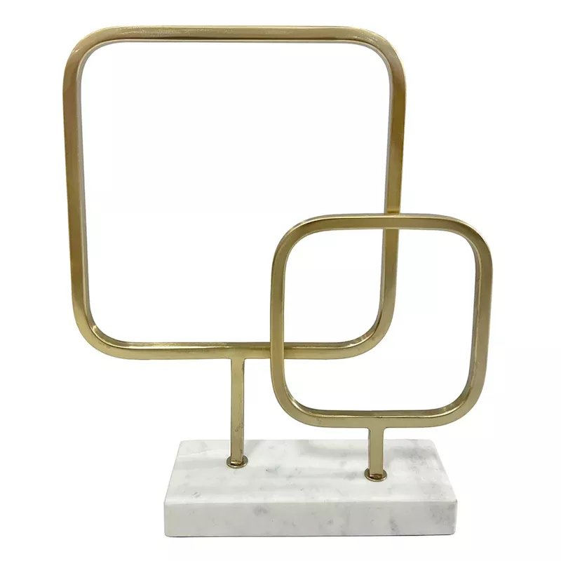 Double Square Gold Pedestal, 13"