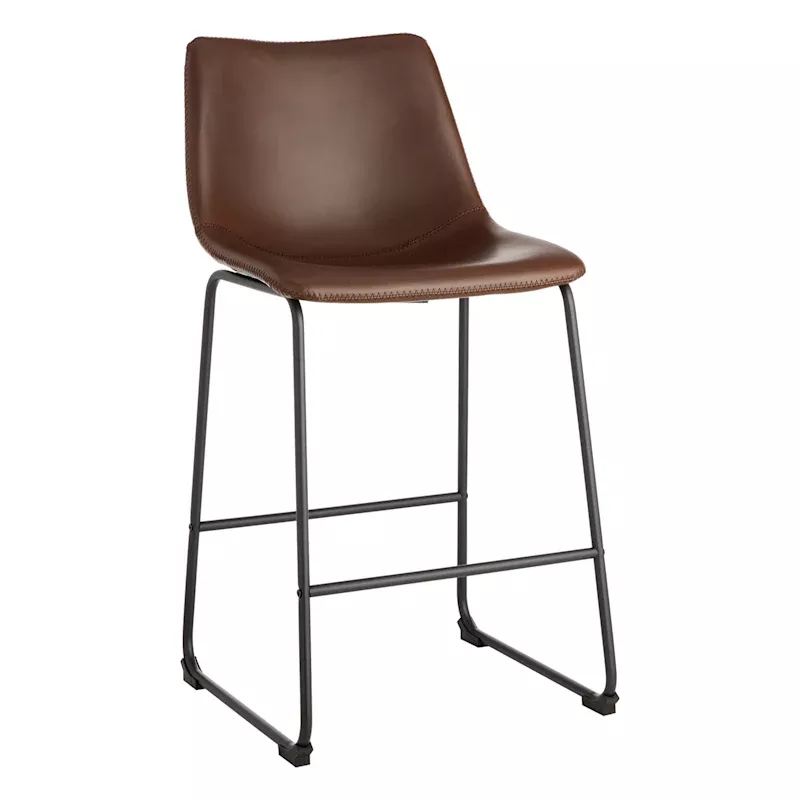 Drake Faux Leather Counter Stool, Espresso Brown