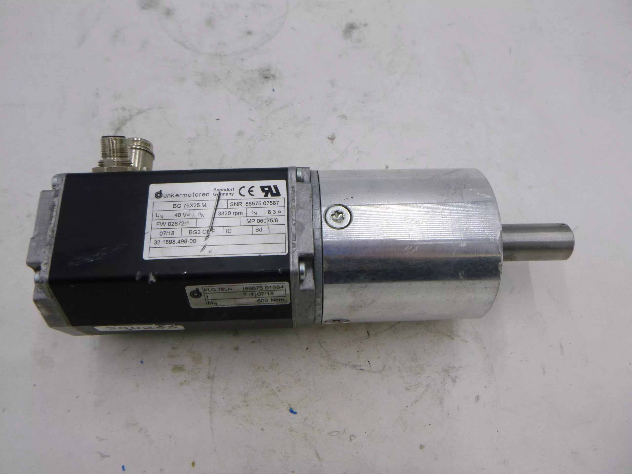Dunkermotoren Servo Motor 40V 8,3A 32.1898.498-00 BG75X25 MI 8.3A 10000 RPM