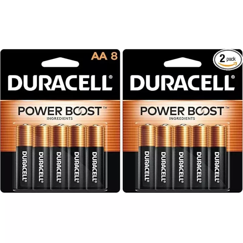 Duracell AA Batteries, Alkaline, 8 Count | Coppertop | Power Boost | Long-Lasting | For Household Devices
