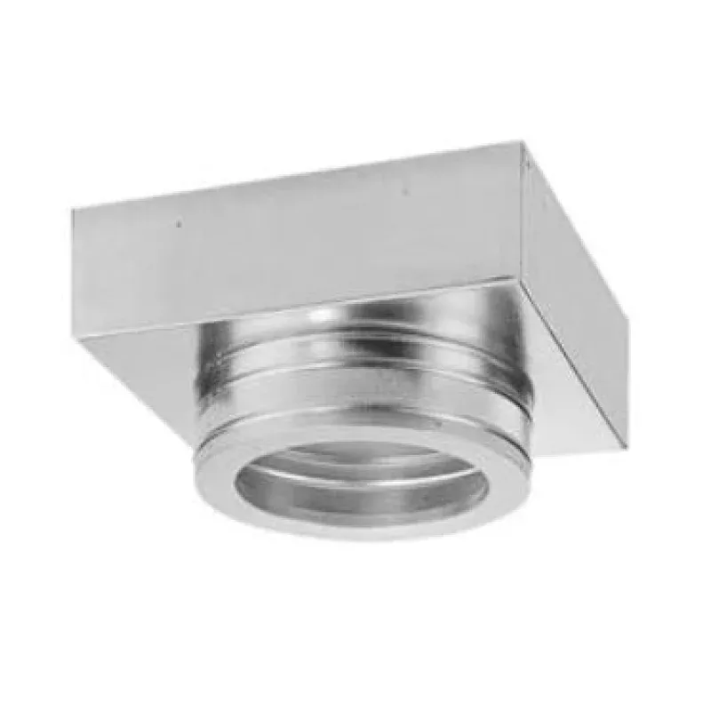 DuraTech 8 Wood Burning Pipe Flat Ceiling Galvanized Support Box DuraVent 9644 8DT-FCS